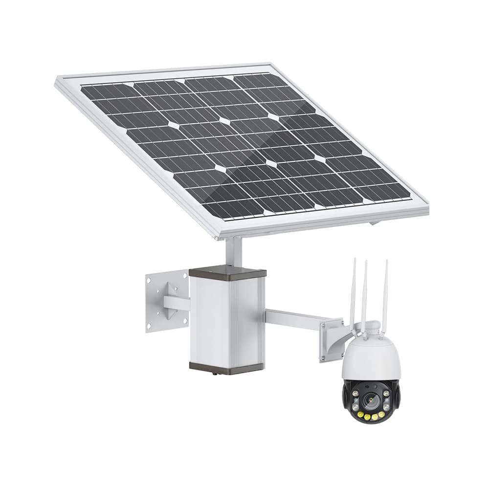 Telecamera solare 4G Ptz 4K 8MP 20X Zoom ottico 4G Speed Dome 60W Pannello solare con batteria 50AH Registrazione 24 ore di tracciamento umanoide