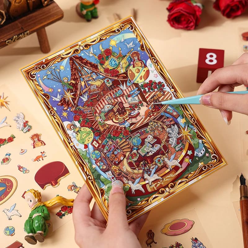 Cornice per foto Kawaii fiaba 3D Avventure nel Paese delle Meraviglie Adesivo paesaggio Scena di cabina tascabile fai da te Regali di Natale