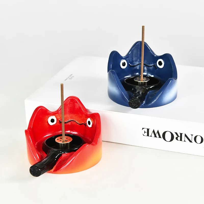 Accessorio Anime Castello Mobile di Howl, Porta Incenso Cartoon Carino di Calcifer, Decorazione da Scrivania