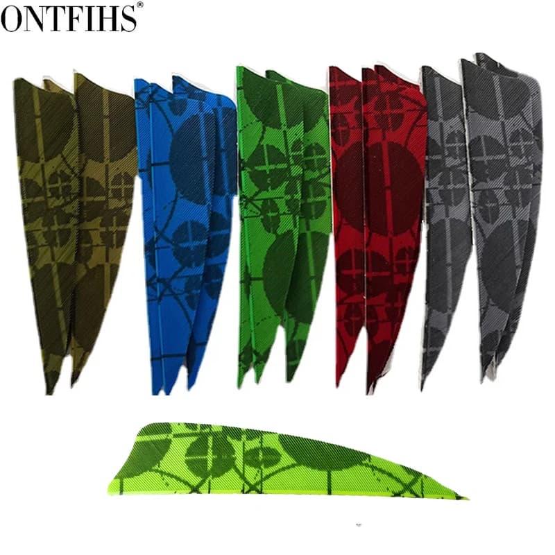 50Pcs 3Inch Arrow Feathers Shield Cut Fletches Turkey Feathers Fletching Target Pattern Hunting Shooting DIY Accessories