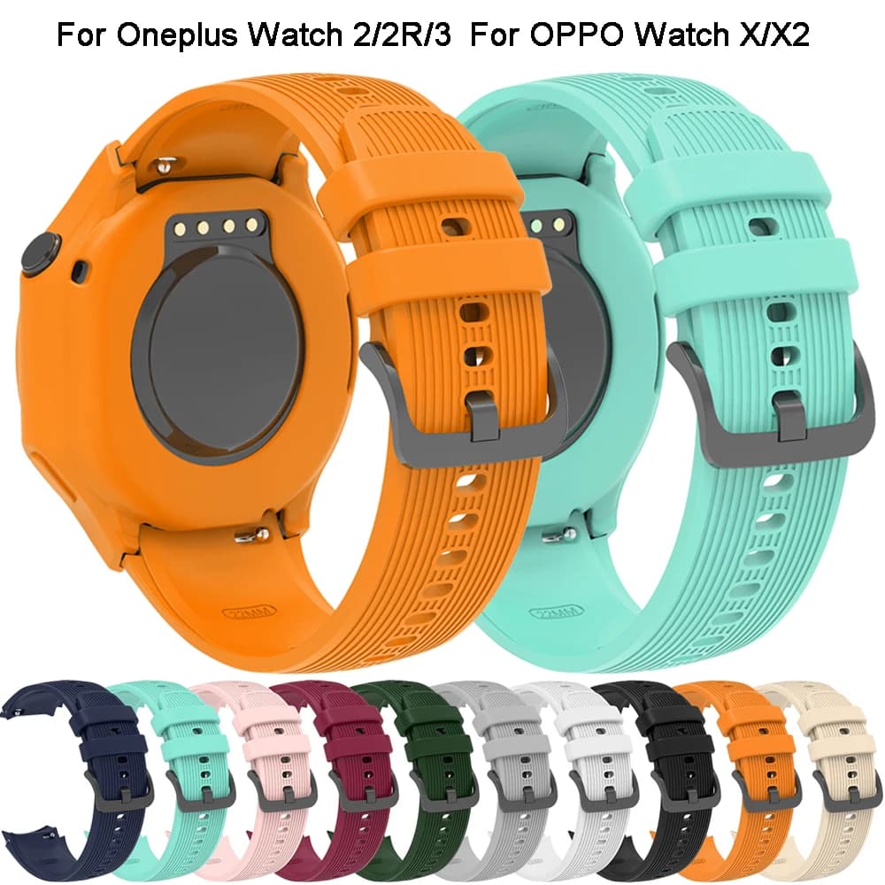 Silicone Watch Band for Oneplus Watch 2 2R 3 Strap Sport Bracelet for OPPO WATCH X& X2 Wristand Smartwatch Accessories