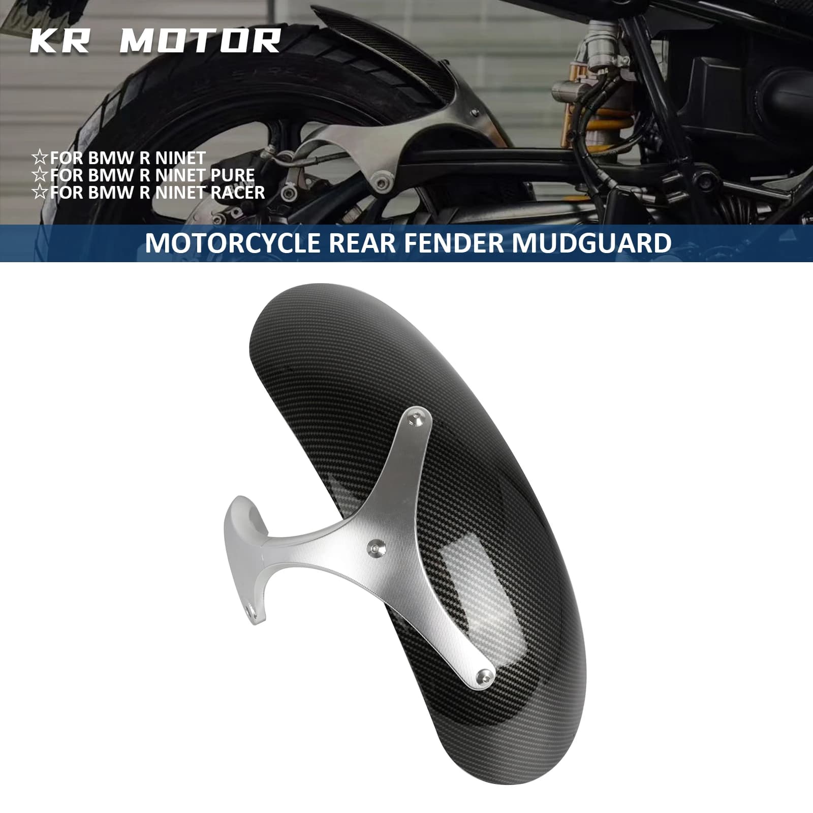 Per BMW R NINE T Carbonio Moto Parafango Posteriore Parafango Splash Guard Copertura Carena Blocco Clod Splash Parafango Kit Accessori