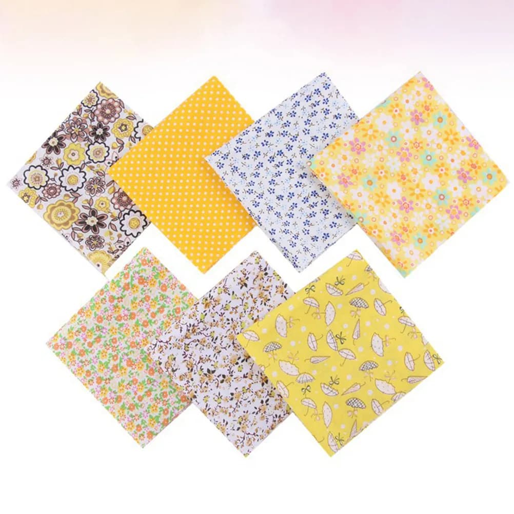 2 confezioni di tessuto con motivi alla moda, accessori creativi in tessuto fai-da-te per cuscini, tovaglie (giallo, 7 pezzi/confezione)