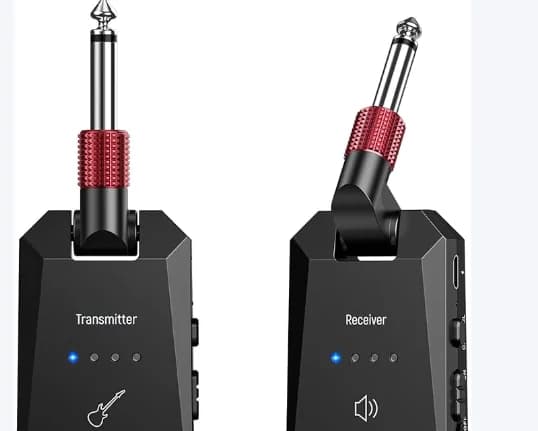 Ricevitore trasmettitore audio per chitarra wireless 2.4G Microfoni ricaricabili Sistema cablato a wireless per mixer basso per chitarra elettrica