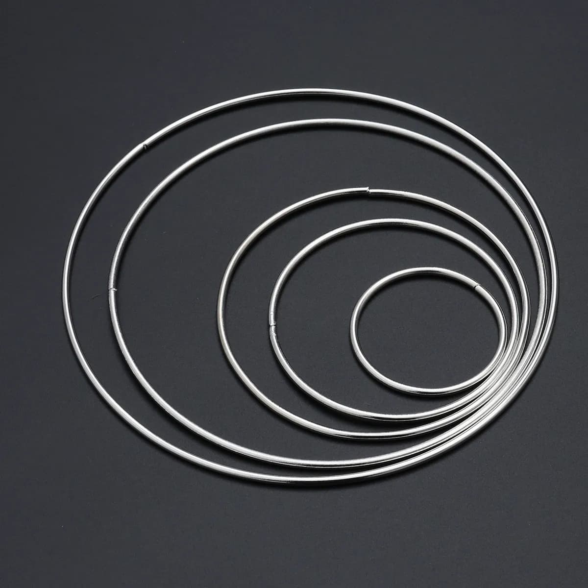 3Pcs Silver Electroplated Iron Rings DIY Craft Metal Round Rings for Dreamcatcher Windchime Wreath Mandala Embroidery Frame Home