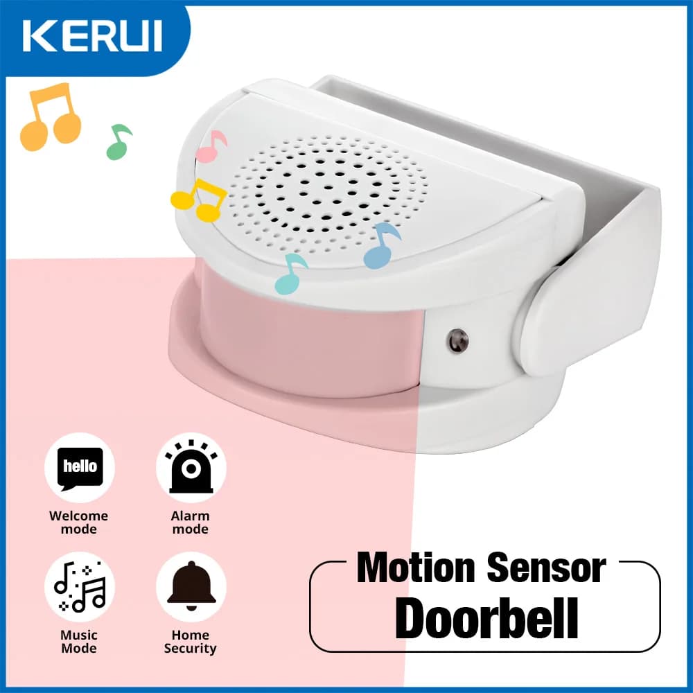 Campanello Wireless FUERS con Sensore di Movimento PIR per Ingresso Negozio, Protezione di Sicurezza Aziendale, Campanello Intelligente