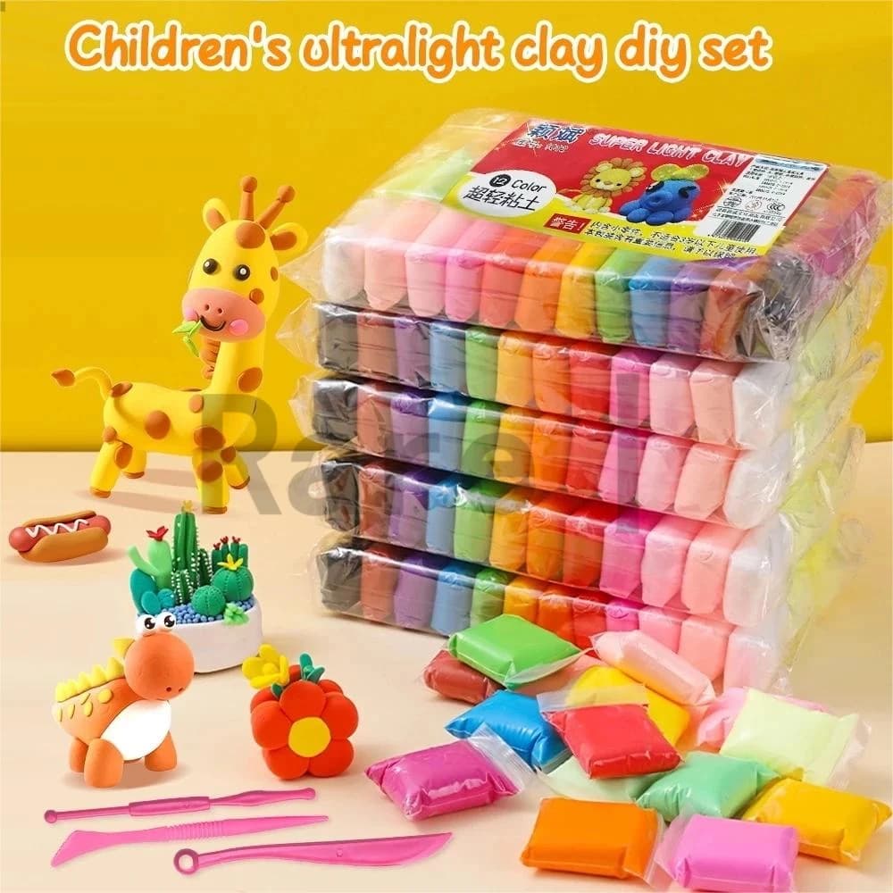 Air Dry Clay Set - Super Light Soft Stretchy DIY Molding Butter Slime (12/24/36 Colors) | Non-Toxic