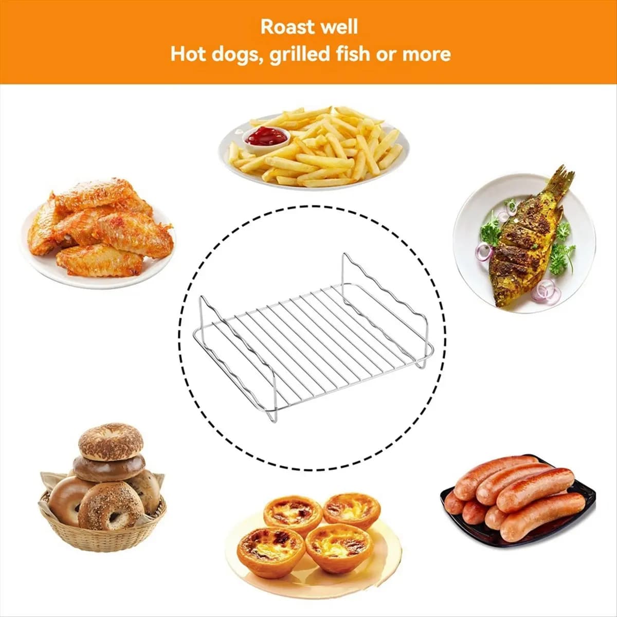 ABJS Air Fryer Mold Grill, Suitable for Tower T17099, EK5729 , Easy EY901840