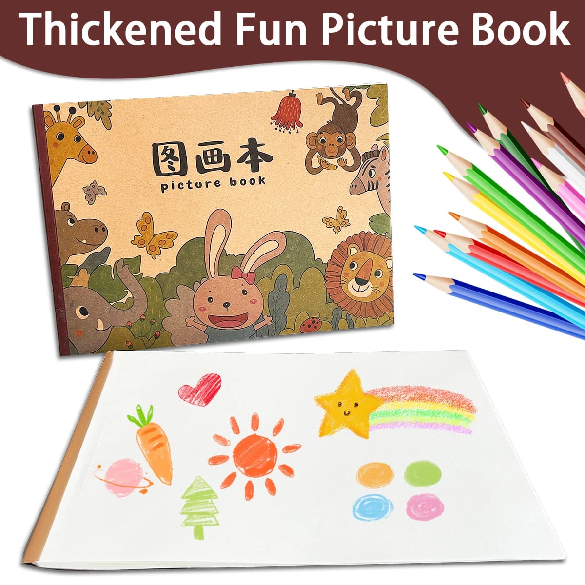 Kids Drawing Book - Thick Paper Blank Sketchbook Children's Doodle Notebook for Art Painting Unleash Imagination
