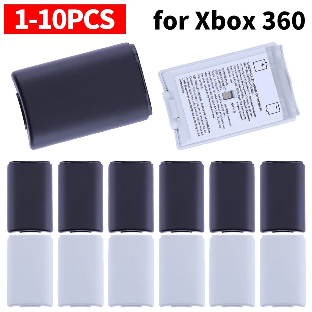 Custodia posteriore per batteria in plastica da 1-10 pezzi con adesivo Controller wireless Copri batteria Accessori di gioco Sostituzione per Xbox 360