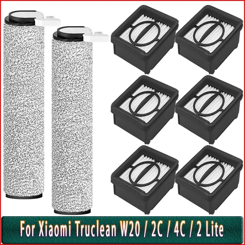 Spazzola a rullo, filtro Hepa per Xiaomi Truclean W20 / 2C / 4C / 2 Lite, accessori di ricambio per aspirapolvere a umido e a secco.