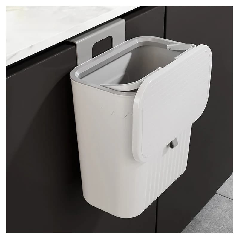 1 pz pattumiera sospesa contenitore per rifiuti da cucina salvaspazio con coperchio cestino per rifiuti montato a parete per bagno e cucina