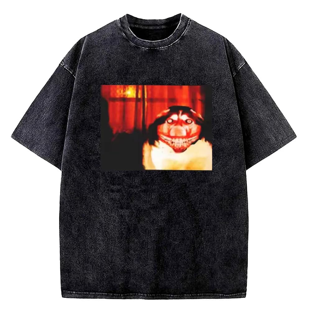 Jeff the Killer Creepypasta Vintage Washed cotton men streetwear Comfortable graphic Vintage graphic Pop Culture Breathable