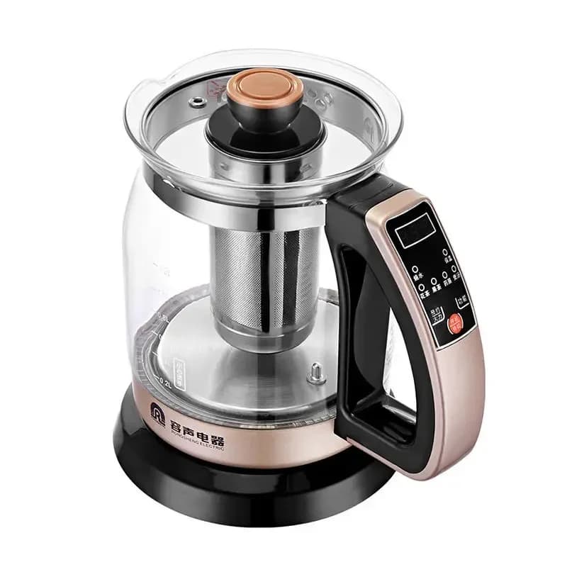 Electric kettle with 1.2 litre LCD display, glass teapot, multifunctional pot to preserve health