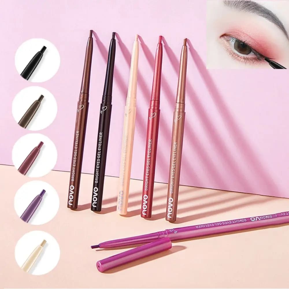 Matita Eyeliner Natural Waterproof, Anti-slip Opaca Gel Pen, Long-Term Purple, Lying Silkworm Effect Pen Woman