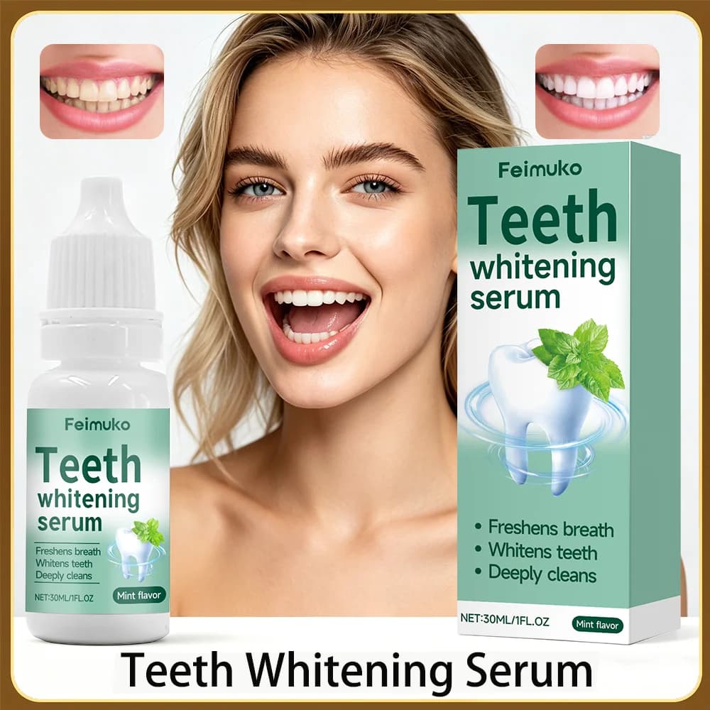 Siero Sbiancante per Denti Feimuko 30ml, Adesione Facile, Pulizia Profonda, Texture Essenziale, Gusto Rinfrescante, Siero per Cura Orale