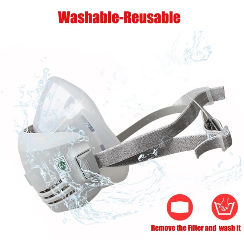 Respiratore antipolvere in Silicone con maschera antigas con filtro 1201 cotone lucidatura rettifica maschera antipolvere mezza faccia riutilizzabile lavabile