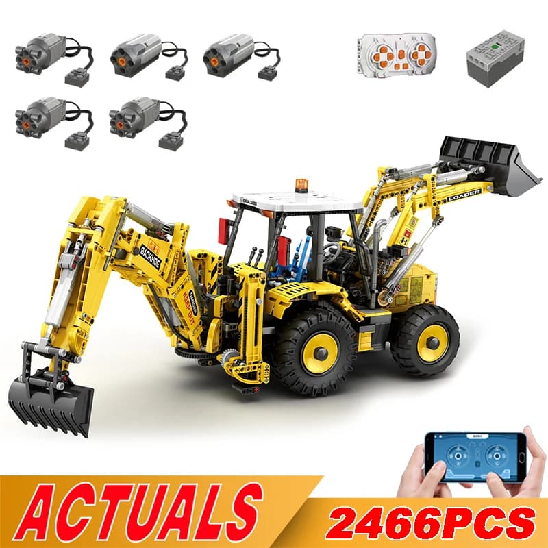 NUOVO 2466 pz Bulldozer Escavatore Camion Modello di Controllo Remoto Building Blocks Mattoni Puzzle Giocattolo Di Compleanno Regali Di Natale Per Il Ragazzo