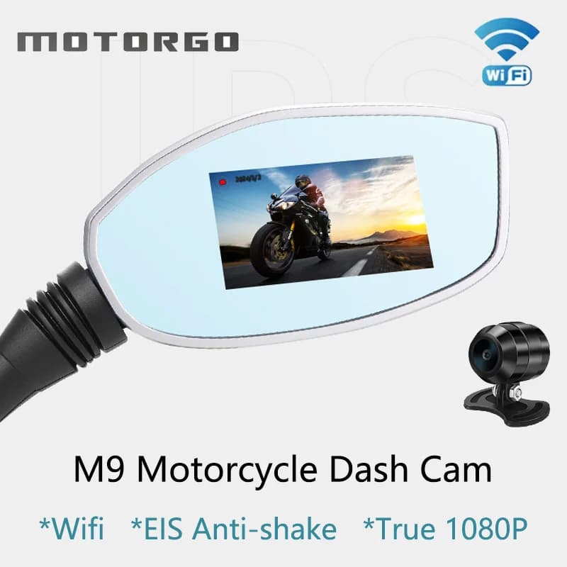Videoregistratore di guida per moto Dash Cam impermeabile 3 pollici anteriore + vista posteriore doppia fotocamera HD 1080P WiFi EIS videocamera anti-vibrazione