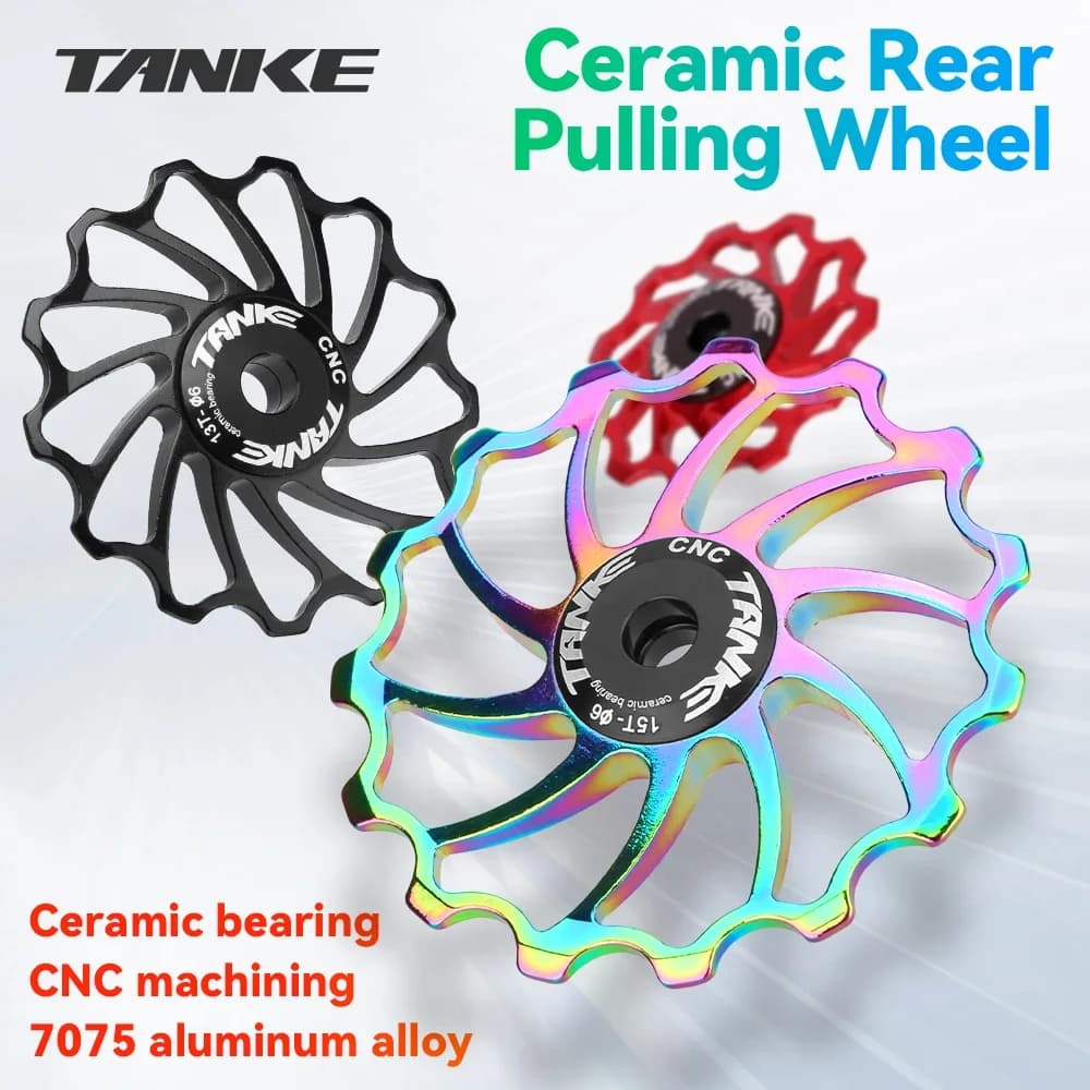 TANKE Bicicletta Ceramica Deragliatore Posteriore Puleggia Ruota AL7075 11T 13T 15T 17T Cuscinetto Guida Jockey Puleggia Per Bici Da Strada MTB CNC Parte