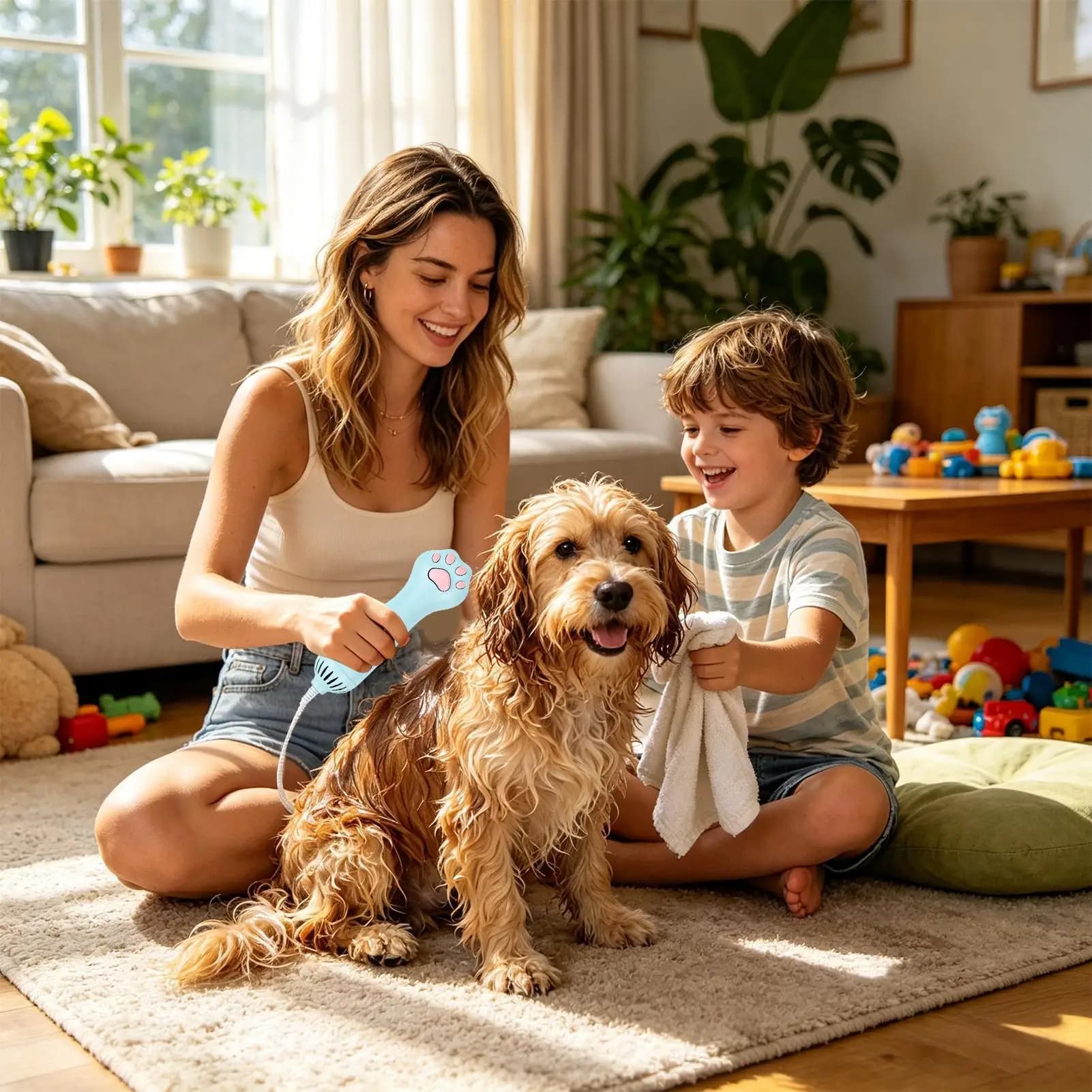 Dog Hair Brush Blow Dryer Cat Grooming Comb Loose Hair Removal Tool Cat Blow Dryer With Slicker Brush For Kittens Puppies Home