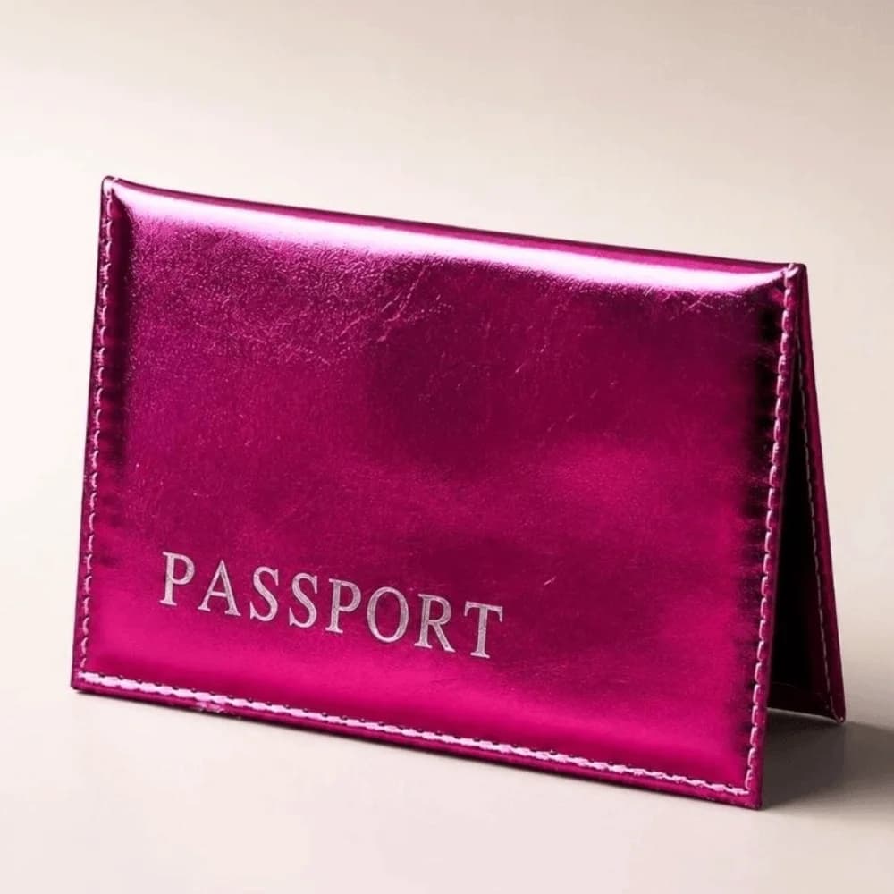 Fashion PU Leather Passport Holder Waterproof Glossy Paillette Passport Cover Business Multi-function Credit Card Case Travel