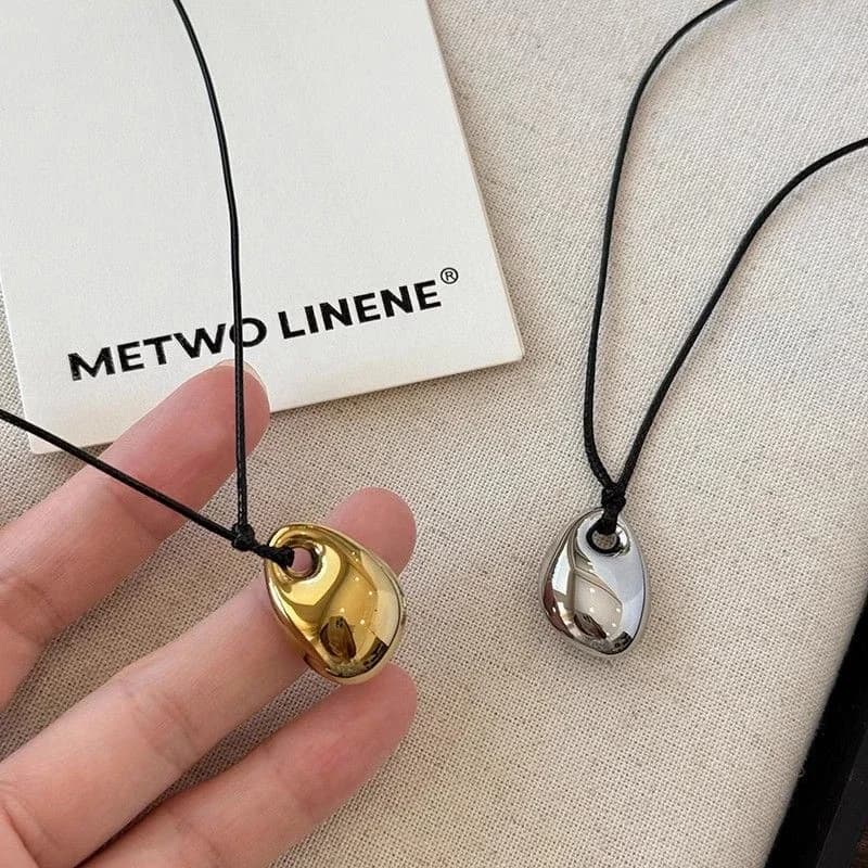 Versatile Simple Metal Beans Pendants Necklace For Women Girls Personalized Fashion Clavicle Necklace Jewelry Accessories Gifts