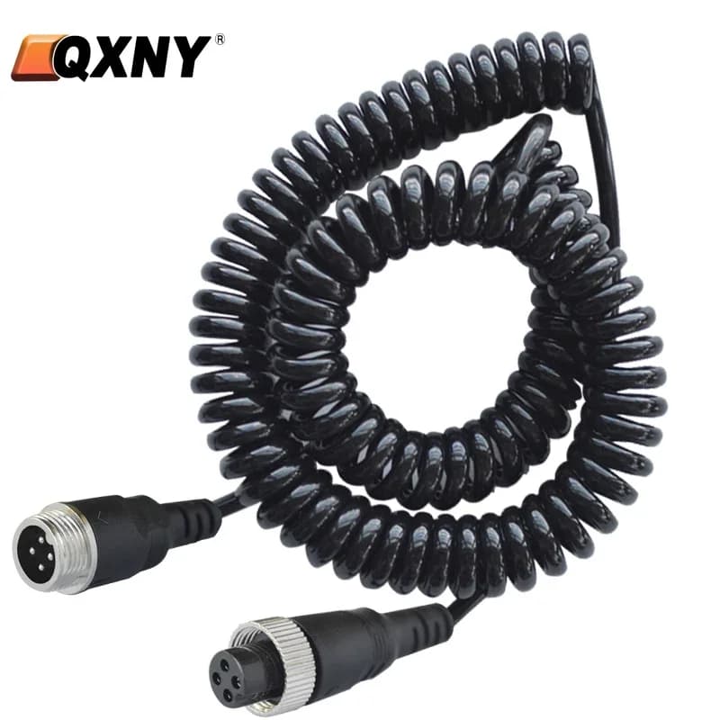 Cavo a molla 4PIN 5M Cavo telescopico Estensione estensibile a spirale per autobus Turck Van Camion RV Monitor DVR Collegamento telecamera TV