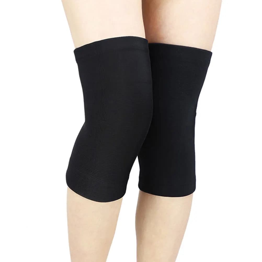 1 paio di ginocchiere elastiche riutilizzabili, morbide e sottili, con forte permeabilità all'aria, per donne e uomini, protezione calda per le gambe in inverno