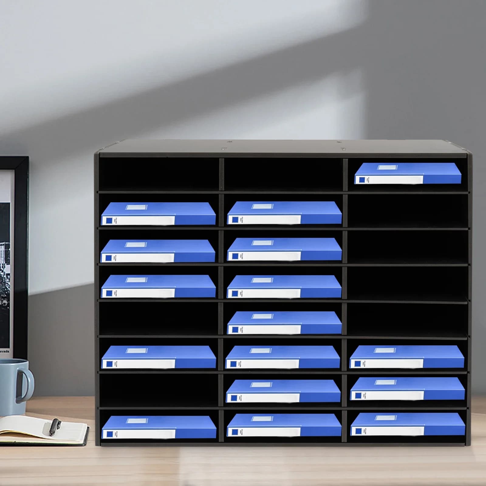 24 slot, 3 colonne, armadietto classificatore file a 8 file per ufficio scuola per riporre forniture per ufficio, cartelle, articoli personali