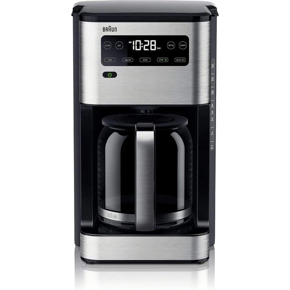 Braun PureFlavor Caffettiera programmabile da 14 tazze – Velocità di preparazione rapida, display touch, modalità Bold & Brew-Over-Ice, FlavorCarafe & A