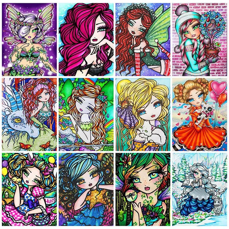 Nabi 5D Portrait Diamond Painting Girl Full Square New Arrival Mosaic Kid Cross Stitch Embroidery Cartoon Sets Wall Art