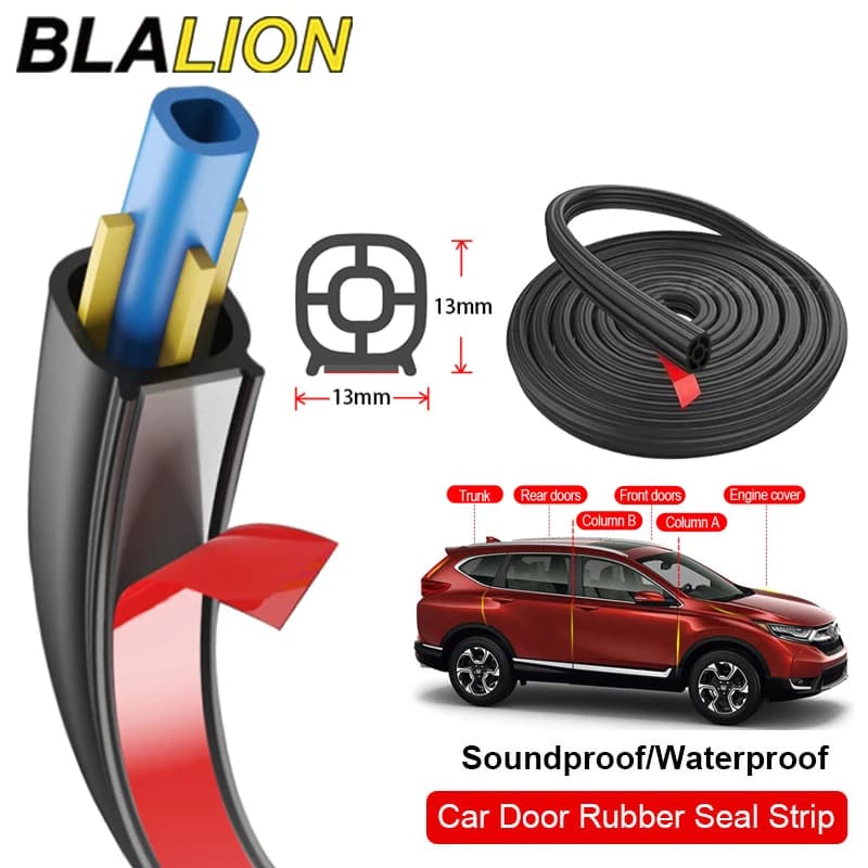 BLALION 5/16/25m Auto Porta Strisce di Tenuta Adesivo Doppio Strato Guarnizione In Gomma Isolamento Acustico Per Porta Auto Tronco Copertura Del Motore