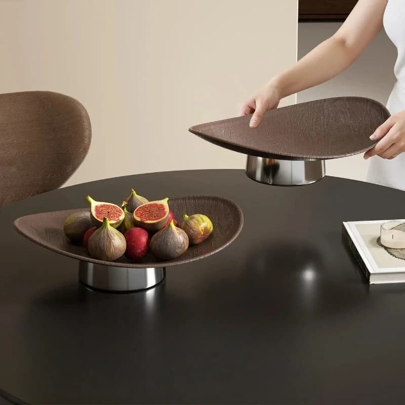 Wood grain fruit plate, living room fruit plate, high-value new Chinese New Year's dried fruit storage box, pastry display plate