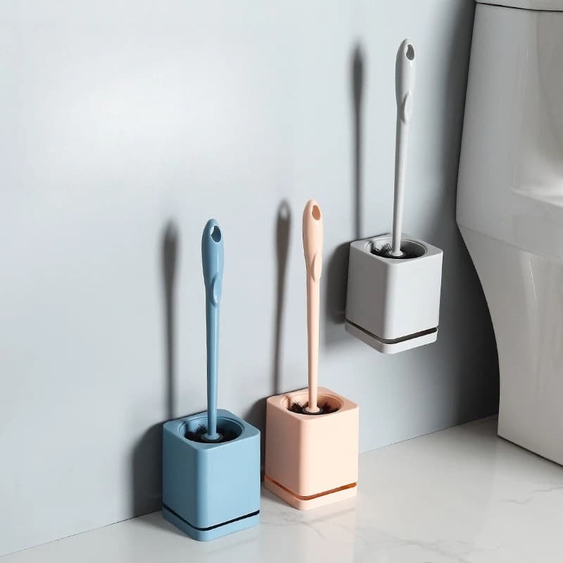 Scopino per WC Scopino per WC ad angolo non morto Set di spazzole per pulizia sospese a parete senza perforazione per bagno domestico