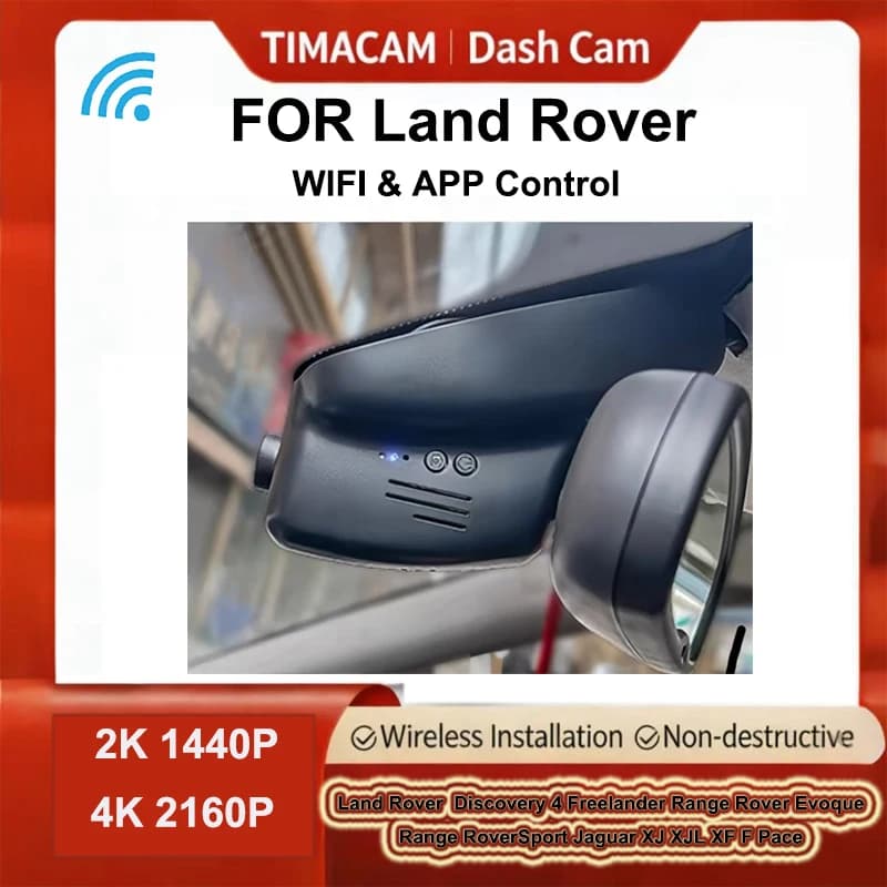 2K 4K Car Camera for Jaguar XJL XF F Pace, Dash Cam for Land Rover Discovery 4, Range Rover Evoque, Range Rover Sport, Freelander