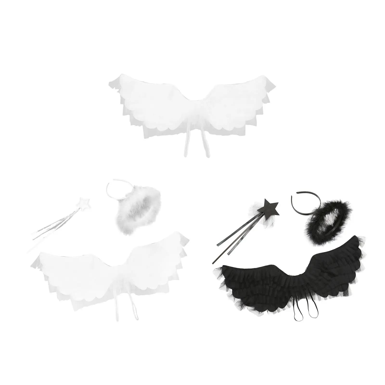 Ali d'Angelo per Costume da Fata, Decorazione per Vestito, Ali per Travestimento Donna Uomo, Costume da Angelo per Cosplay, per Feste in Discoteca, Giornata dei Bambini, Matrimoni