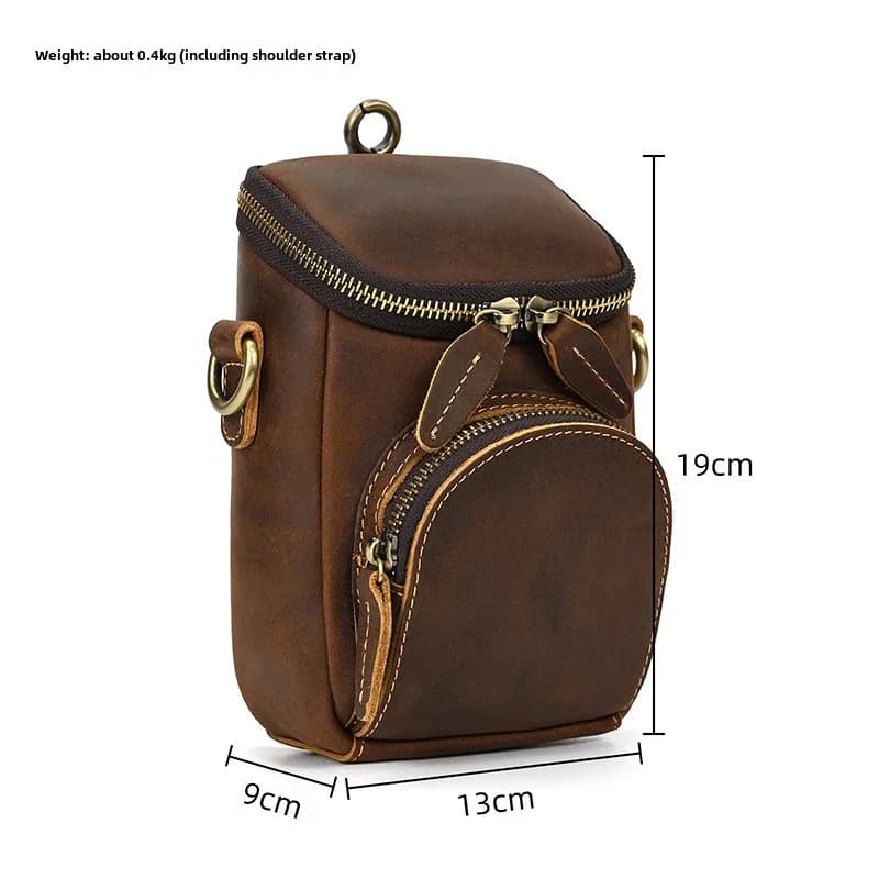 Vintage Leather Pack for Men and Women Fashion Multi-task Shoulder Bag for Travel Sport Hiking Cycling Race