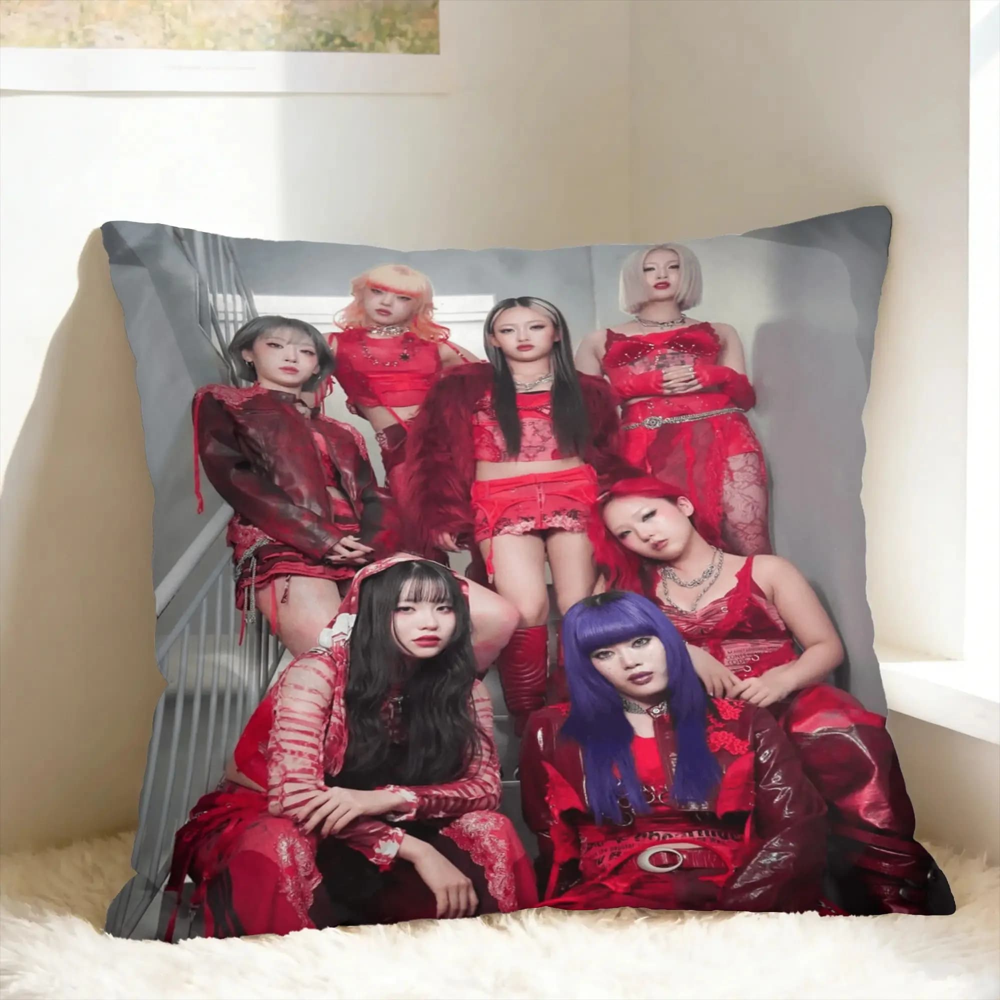 H-HANA Jpop Pillow Cover Soft Cushion Cover Funny Pillow Case For Living Room Sofa