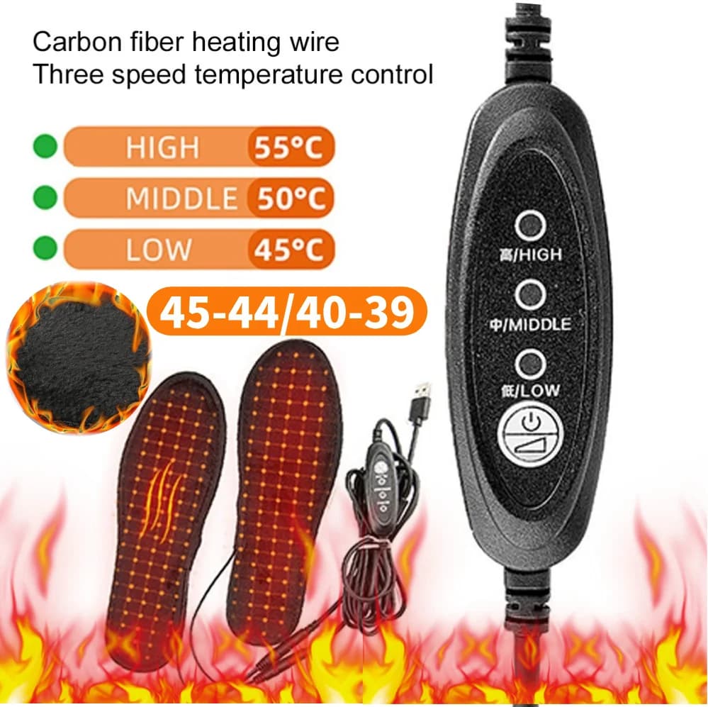 Solette per scarpe riscaldate USB Piedi Calzino caldo Tappetino Solette riscaldate elettriche invernali per donna Uomo Solette per scarpe riscaldate USB per esterni