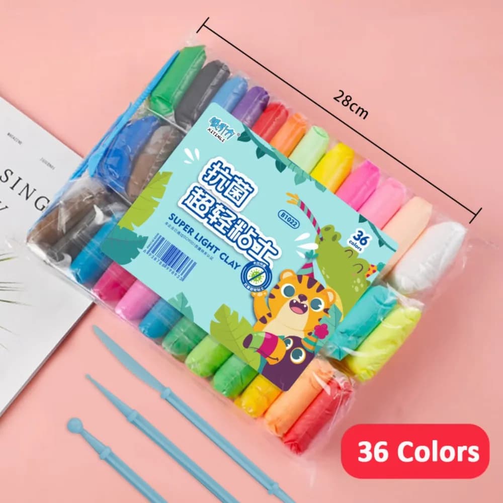 12/24/36 pz. Pasta Modellabile Creativa Ultra-Leggera in Plastilina, Argilla Modellabile ad Asciugatura all'Aria, Pasta da Gioco Fai-da-te Inodore, Gioco Sensoriale per Bambini, Argilla Polimerica