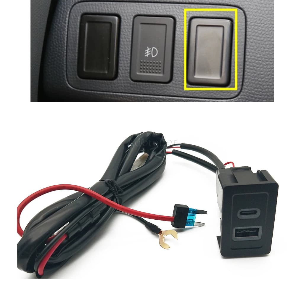 Caricatore Doppio 12V/24V per Auto Suzuki SX4 Swift, Interfaccia di Ricarica USB QC3.0 PD, Adattatore per Presa Telefono