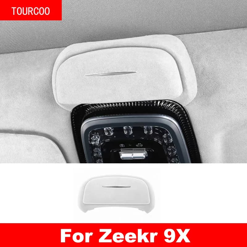 Per Zeekr 9X 2025 2026 Custodia per occhiali in pelle scamosciata ABS per auto Occhiali da sole Clip di stoccaggio Accessori per auto