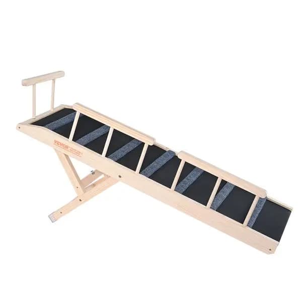 Rampa per cani pieghevole in legno 47,2', regolabile 13,8'-27,6', per letto, divano, auto