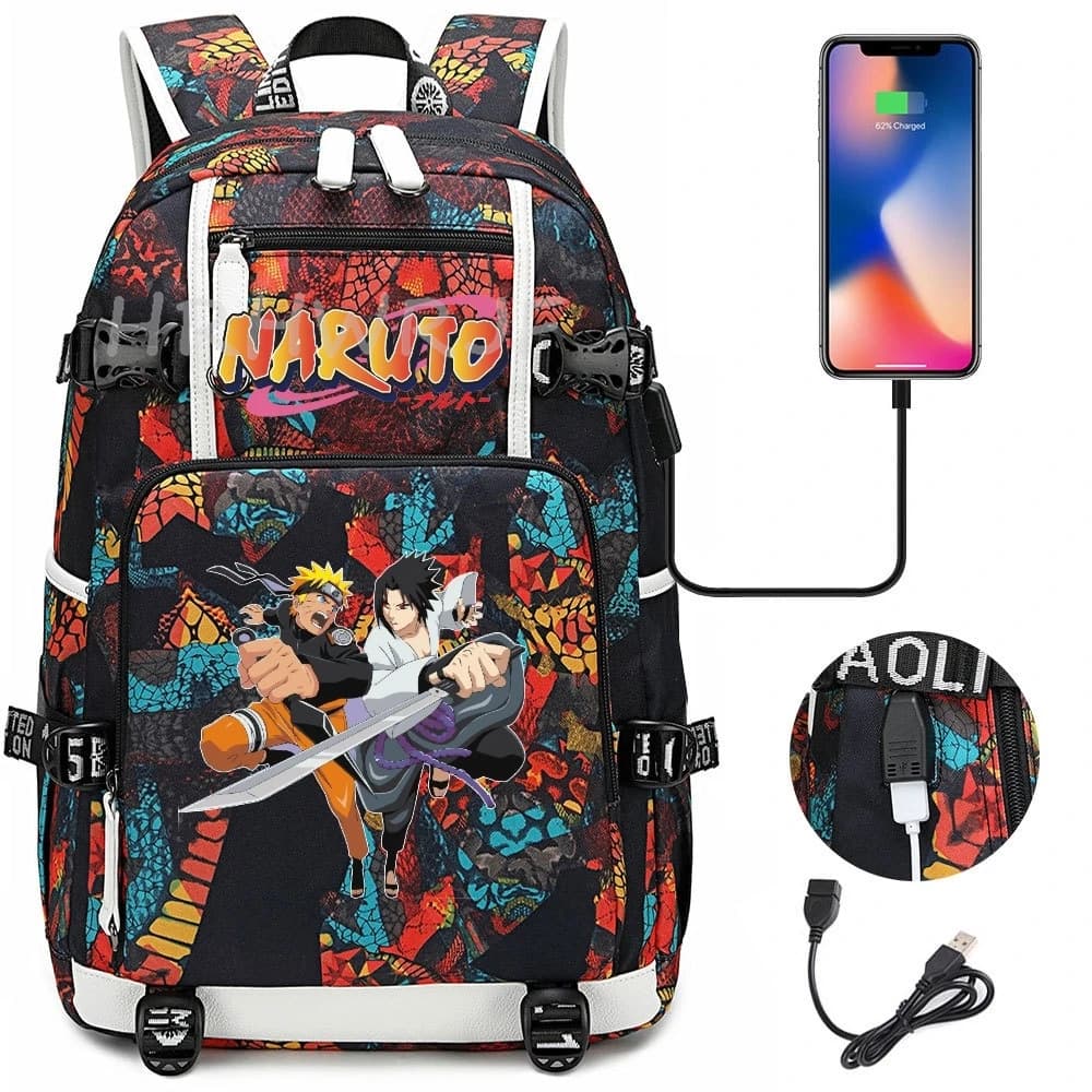 Uzumaki Naruto Uchiha Sasuke Backpack Camouflage orthopedic school Backpack Waterproof High Schoolbag Schoolbag mochila infantil