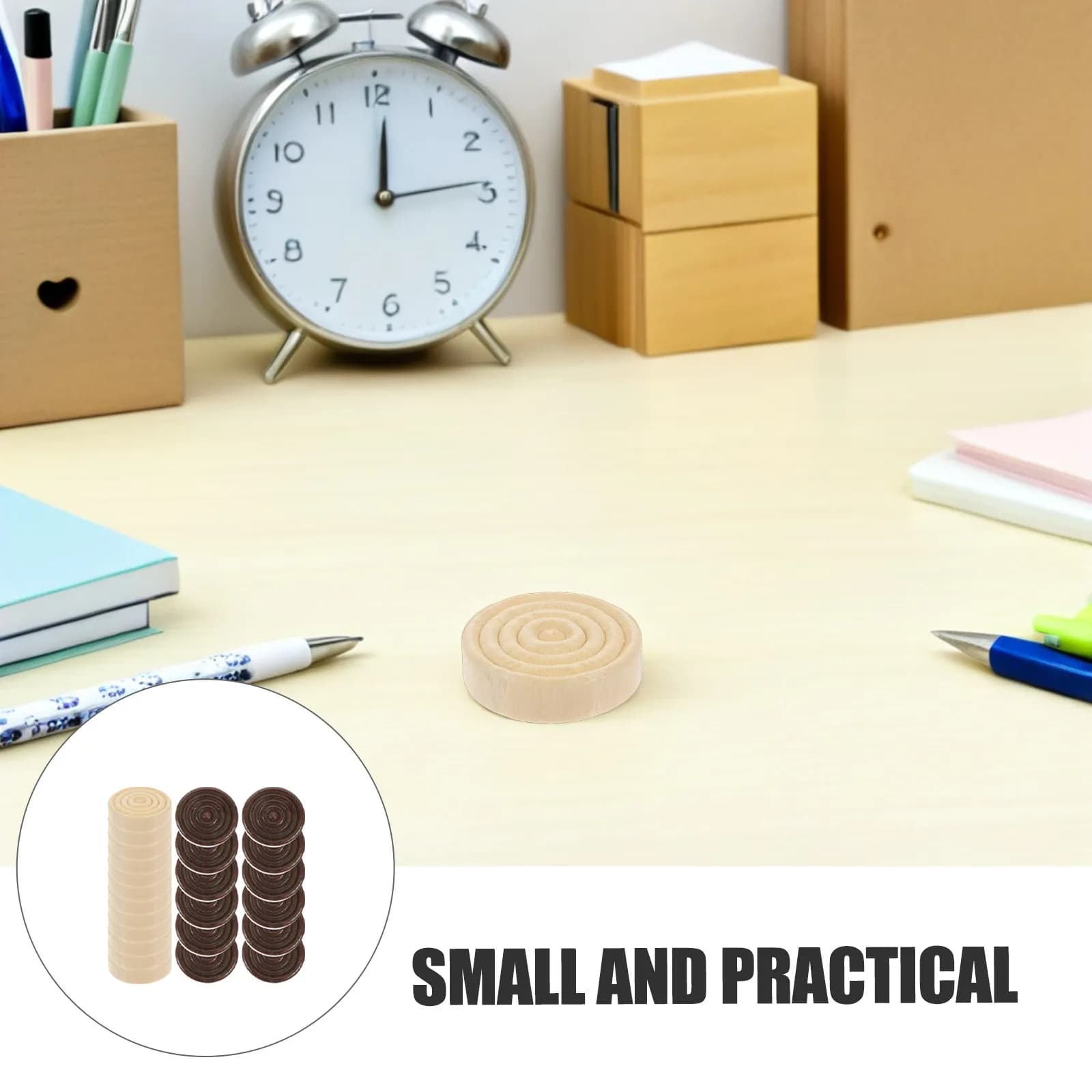 24 Pezzi in Legno per Dama, Lucidati a Mano, Design Rotondo, Facili da Trasportare e Conservare, Gioco Educativo Sicuro per Bambini, Gioco di Backgammon