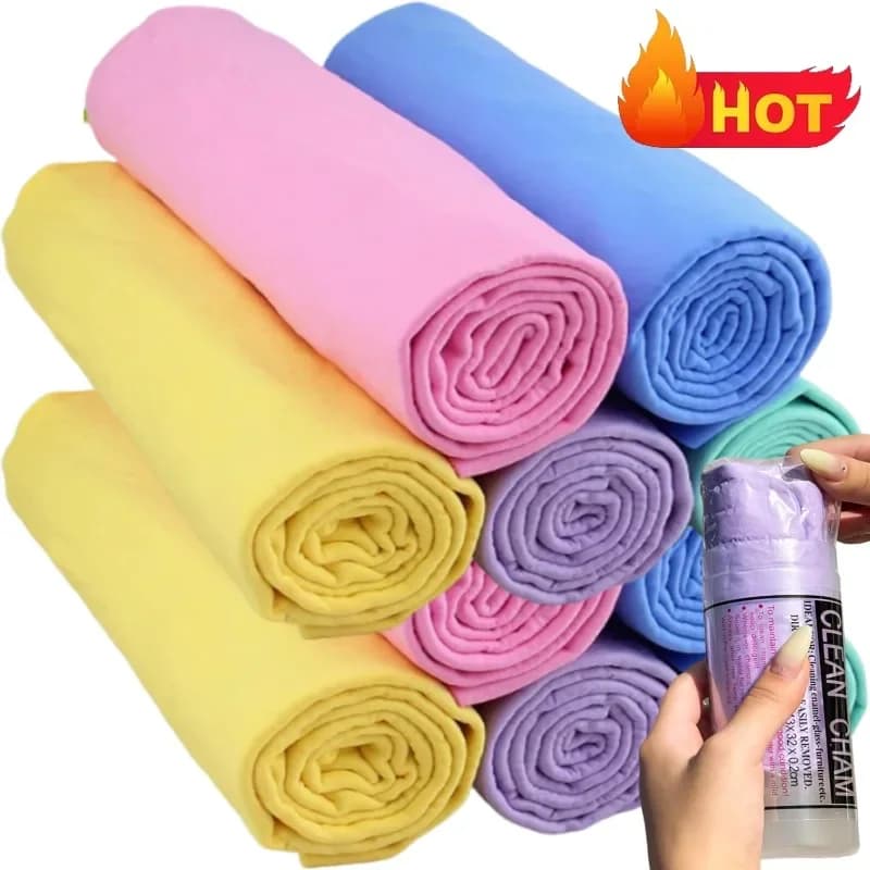 Asciugamano in PVA 43*32cm Effetto Pelle di Cervo, Asciugatura Rapida, Prodotti per la Pulizia dell'Auto, Panno per Lavaggio Auto, Asciugamani per la Casa