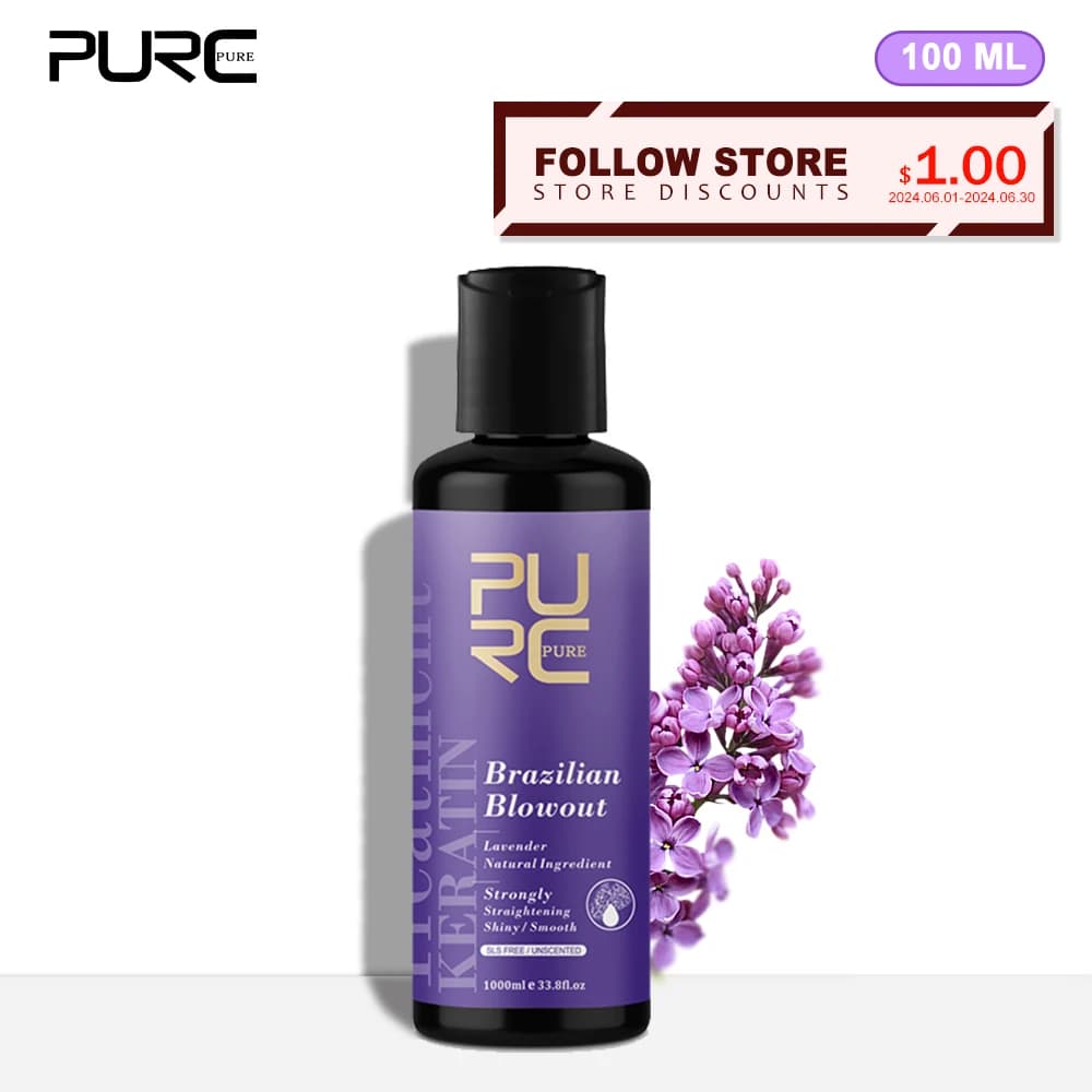PURC Trattamento alla Cheratina con Lavanda 12% Crema Lisciante per Capelli Ricci Prodotti Professionali per Salone 100 ml