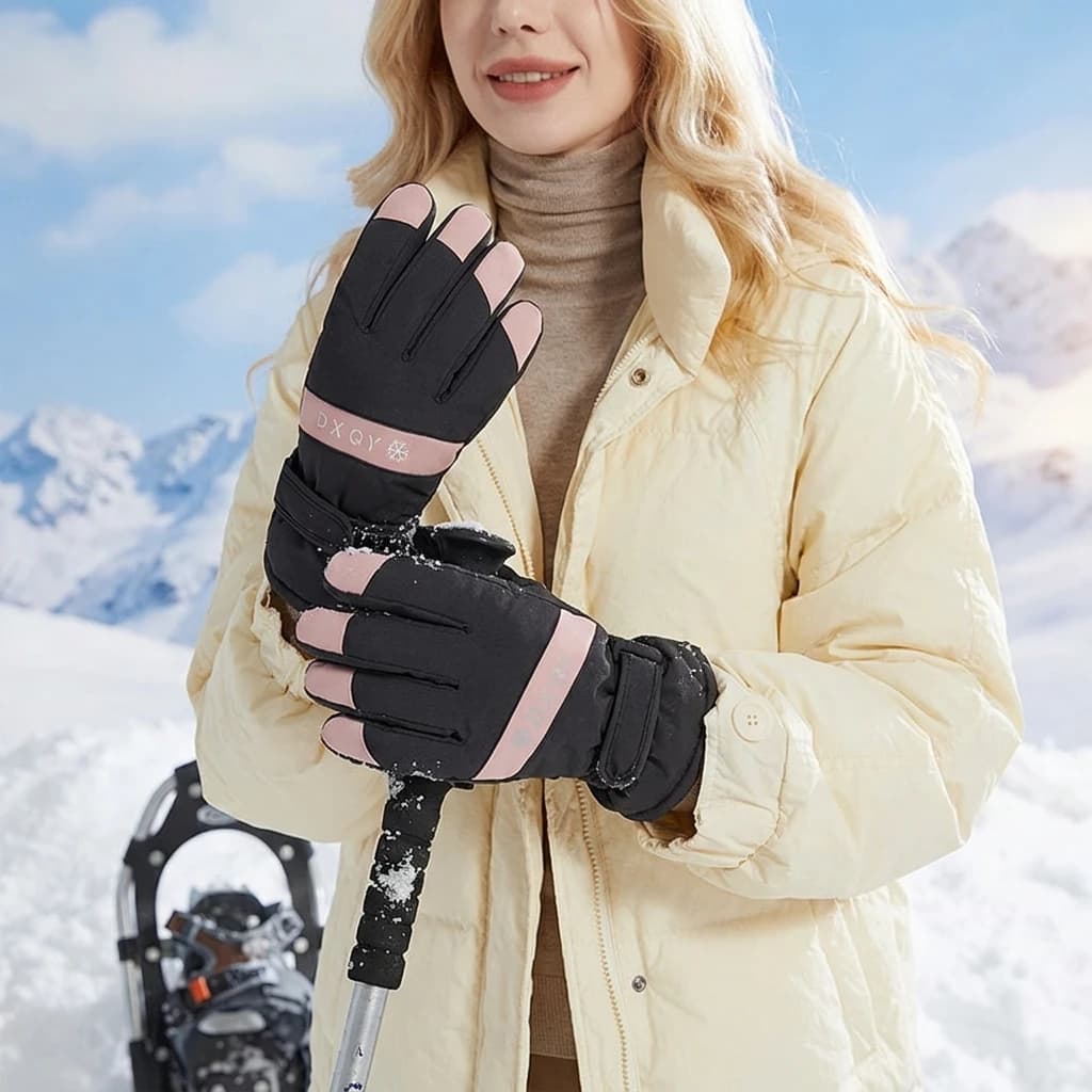 Anti-Slip Ski Gloves Warm Thermal for Winter Sports Windproof Fleece Lined Snow Handwear Waterproof Motorcycle Cycling Gloves
