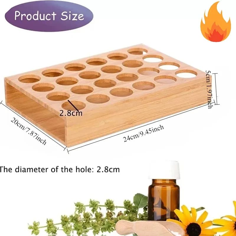 Scatola porta oli essenziali in legno di pino, espositore per 24 flaconi roll-on, organizer per decorazioni domestiche